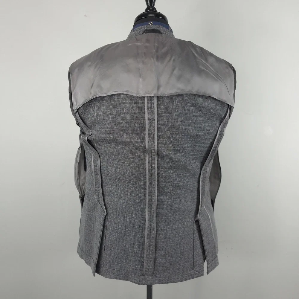 Hugo Boss Blazer Mens 40R Gray Check Wool Janson6 Sport Coat Jacket Regular Fit
